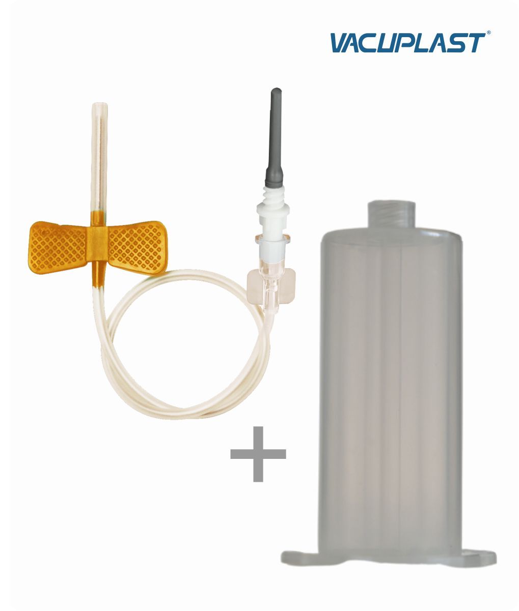 Conjunto escalpe para coleta de sangue a vácuo 25G com tubo de 7